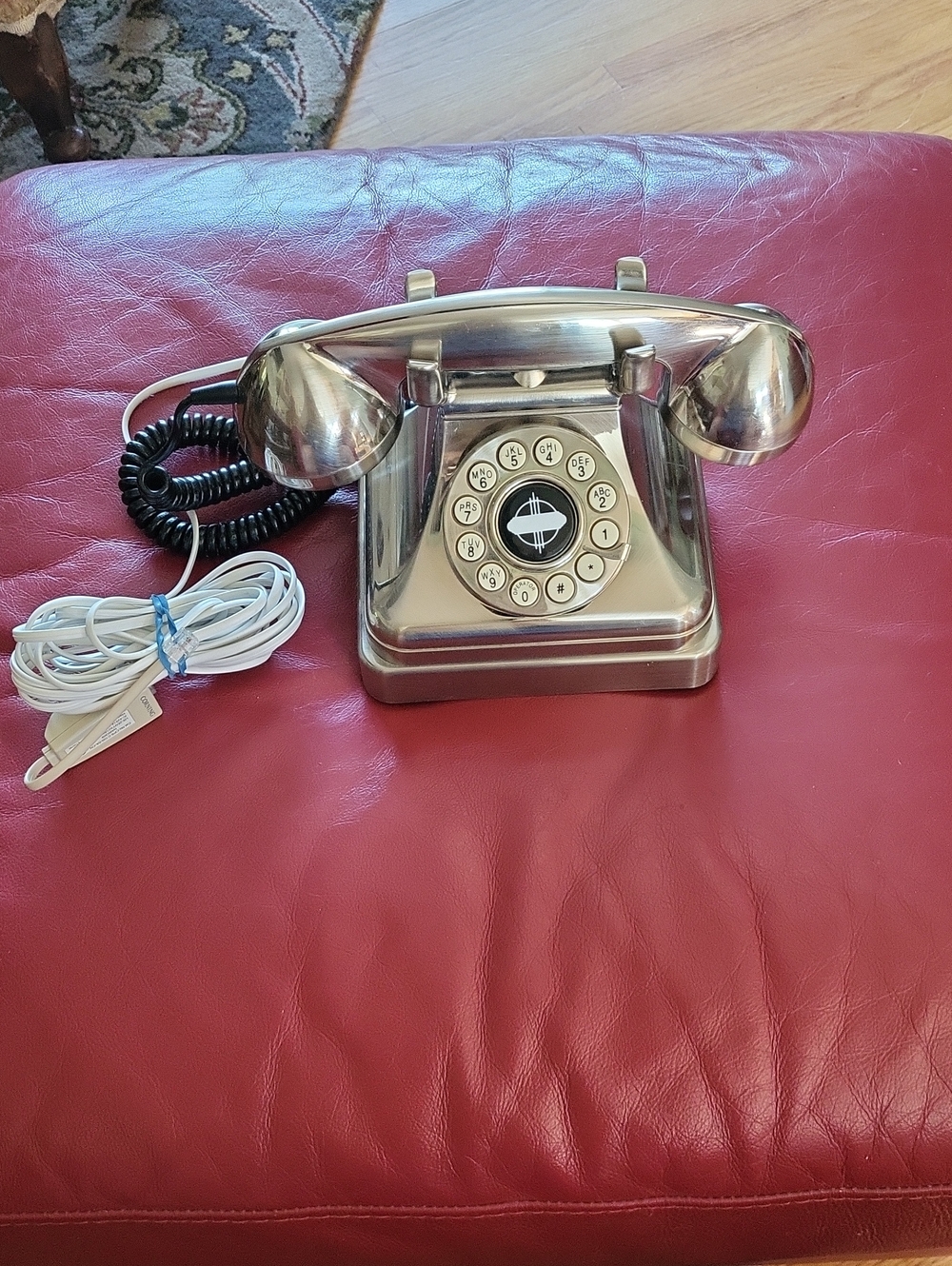 Vintage Style Crosley Chrome Rotary Telephone in Silver